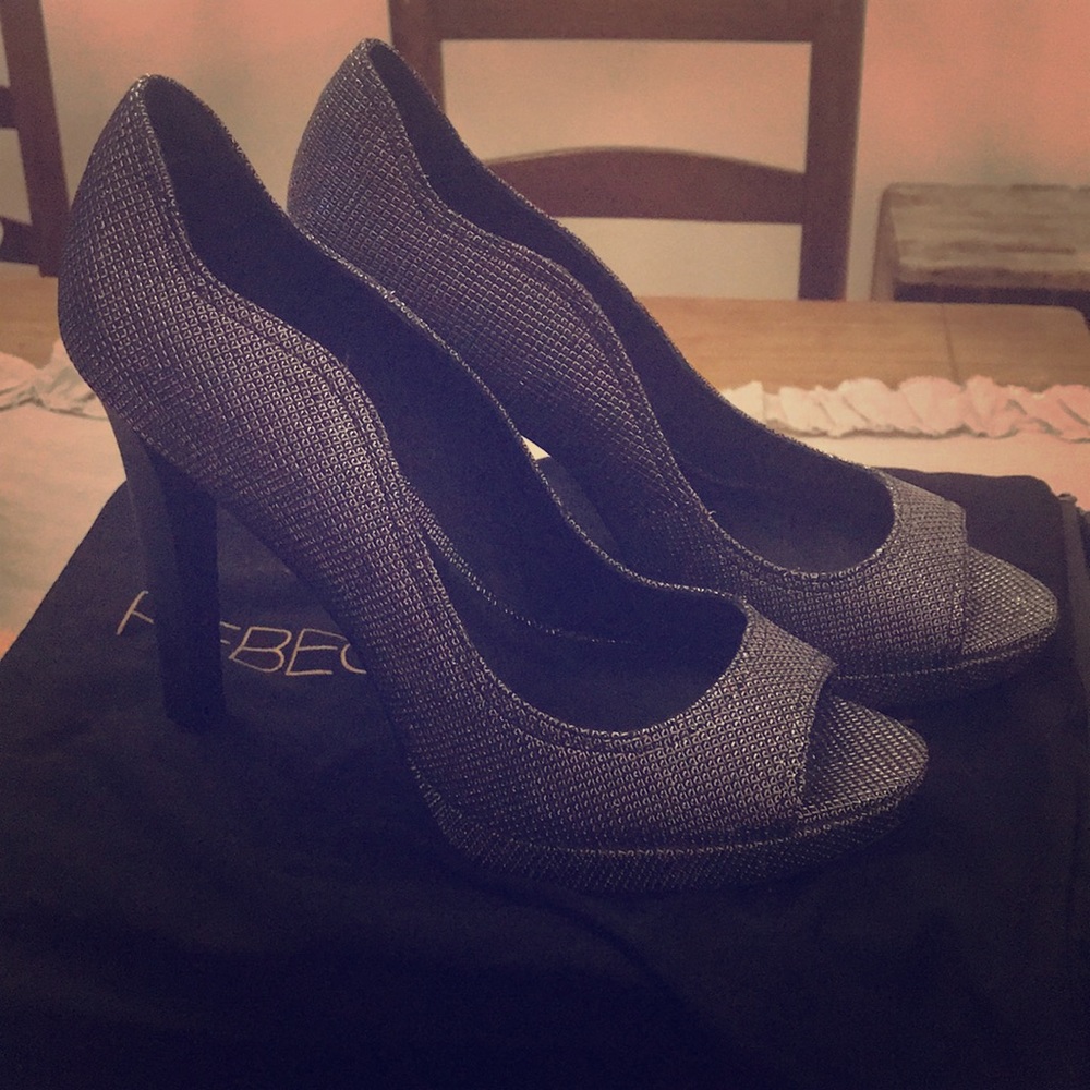 Brand new Rebecca Minkoff silver heels